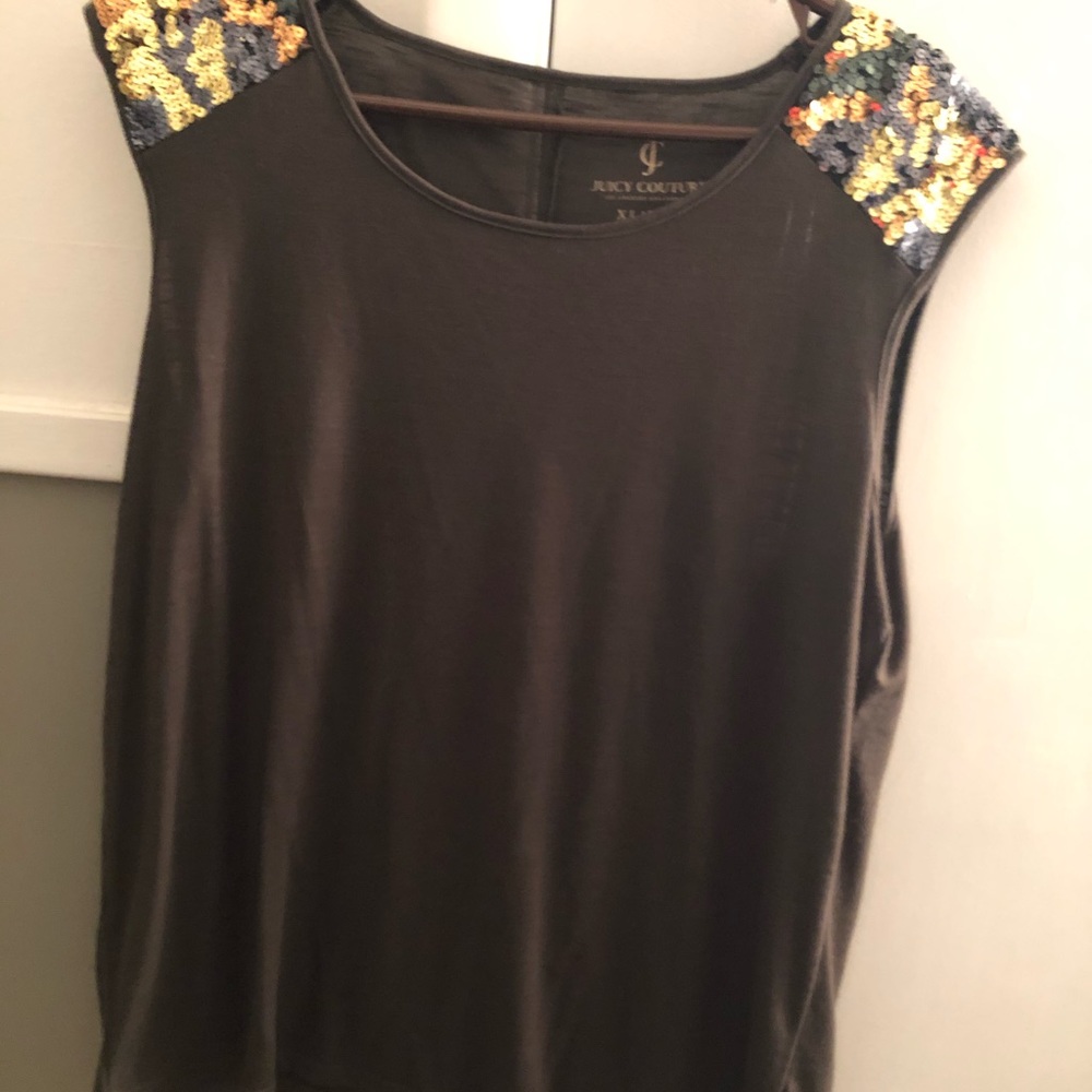 Juicy couture shirt with sequin shoulder details